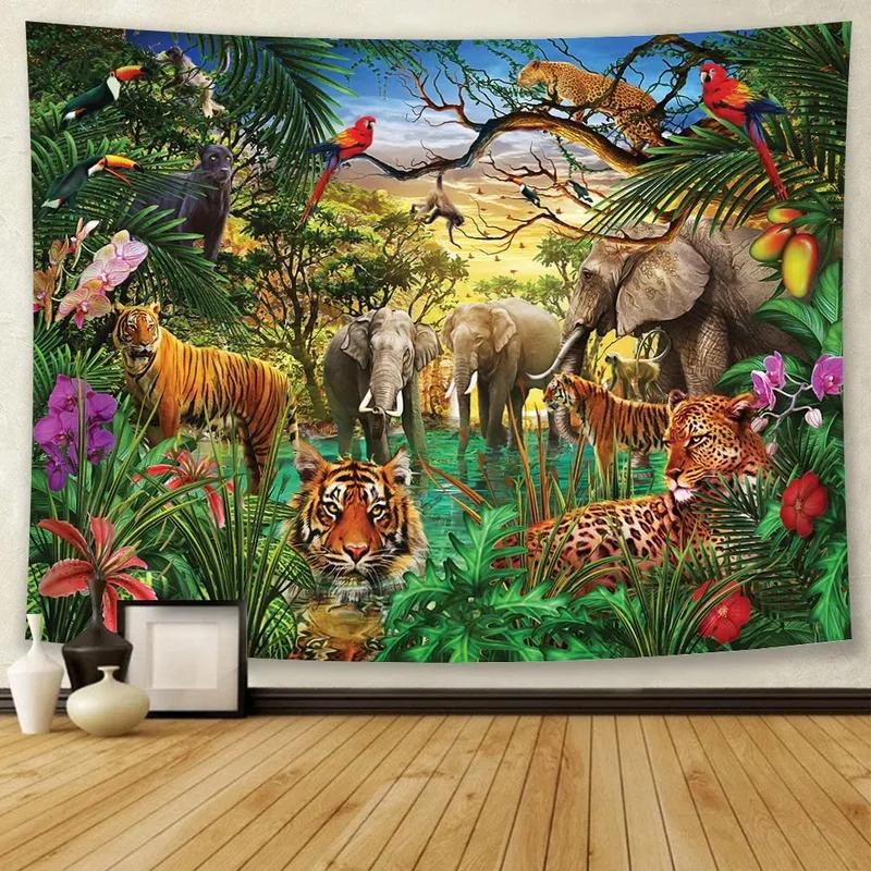 Forest Animal Tiger Decorative Tapestry Office Living Room Decor Home Wall Tapestry