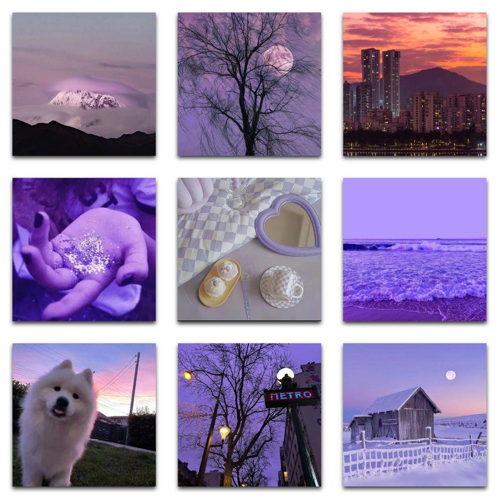 59 Atmospheric Healing Purple Landscape Waterproof Decals for Walls, iPads, and Journals