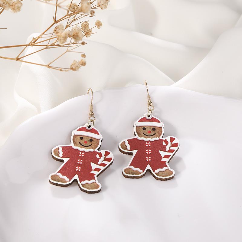 High-End Reindeer Candy Christmas Earrings for Women: Cute Cartoon Holiday Jewelry