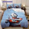 Three-piece cartoon Ultraman Tiga printed bedding set,(1*Duvet Cover + 2*Pillowcase, Without Core) suitable for bedroom use.
