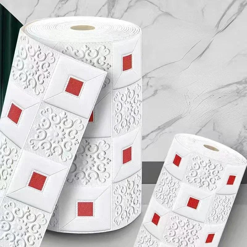 Self-Adhesive Panels 3D Soft Crash Foam Wallpaper Imitation Brick Wall Stickers Home Living Room Kid Bedroom Decor