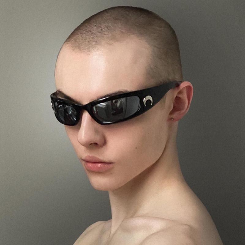 New Arrival Moon Rectangular Trend Sunglasses Women Man Cycling Outdoor Sports Vintage Hip Hop Punk UV400