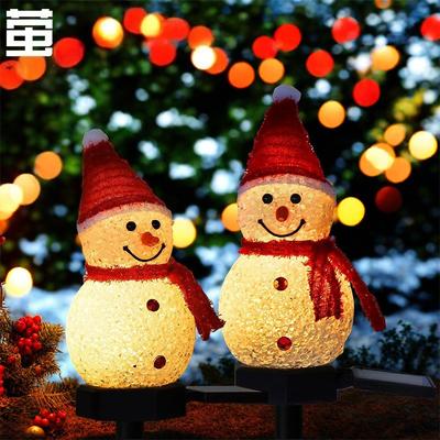 1Pc Solar Snowman Plug-in Light Christmas Decoration Atmosphere Outdoor Garden Lawn Light Christmas Night Light Snowman