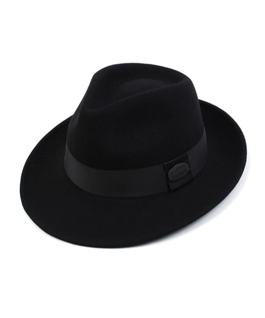 Yunibeosyeolkemiseuteuli Bu Line Black Wool Fedora Big Size Big Size Fedora