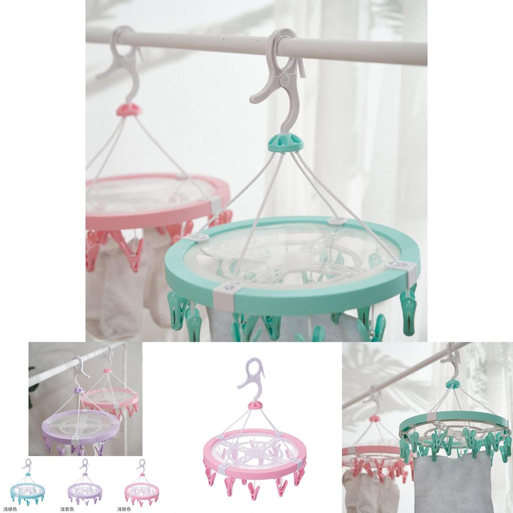 Stendibiancheria Rotondo Portatile Con Molti Ganci Per Vestiti Bucato E Calzini