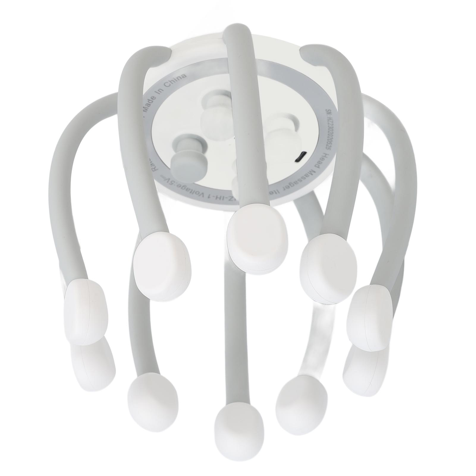 

Электрический массажер для кожи головы с Bluetooth, 5 режимов, снижение давления, регулируемый массажер для кожи головы, белый