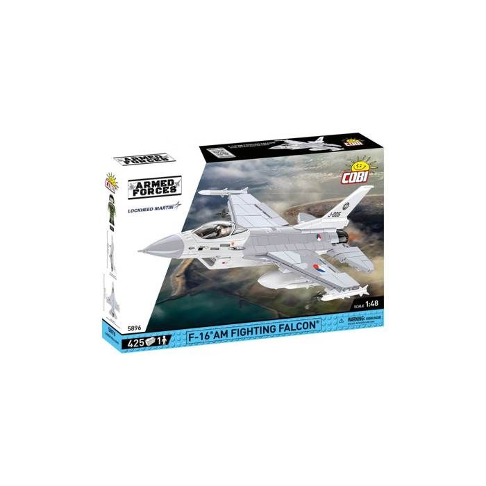 Maquette à construire - cobi - f-16 am fighting falcon - 425 briques - figurine de pilote - 1:48