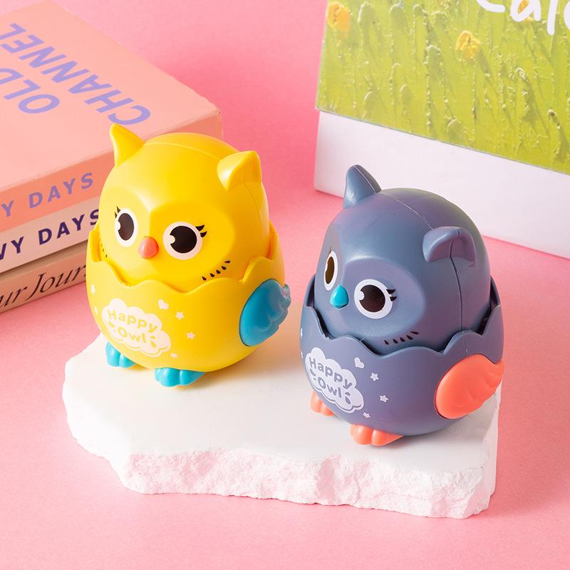 Simulation Animal Owl Clockwork Toy Children's Cartoon Winding Creative Press Owl Inertia Toy Small Baby Birthday Gifts