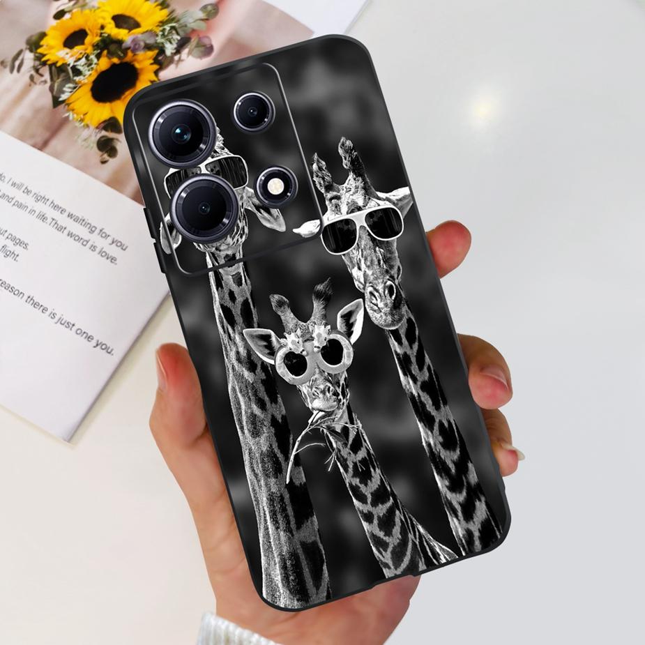 For Infinix Note 30i Case X6716 Stylish Cat Flowers Painted Cover Soft Silicone Phone Case For Infinix Note 30 Pro Note30 Bumper