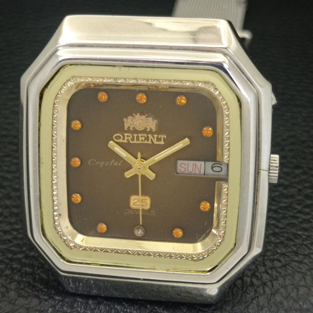 ORIENT CRYSTAL AUTOMATIC VINTAGE JAPAN 46961 MENS ORIGINAL DIAL WATCH a703362-1 R213b-a703362