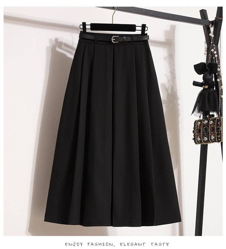 Women's Summer High-Waisted A-line Pleated Drape Skirt Suit