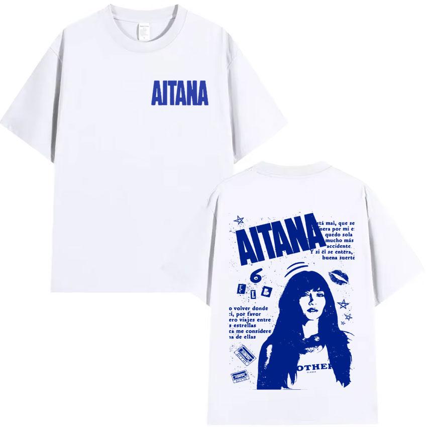 Summer Hot Sale Trendy 2025 Singer Aitana Ocana Tour Hippie T Shirts Cotton Tshirt Mens Y2K Casual Short Sleeves Tops Streetwear