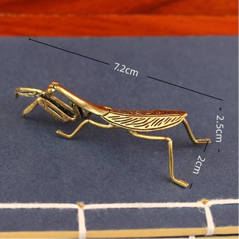 Brass Mini Insect Figurines Retro Antique Finish Exquisite Carved Small Decor for Home Shelf Art Collection Birthday Gift Choice