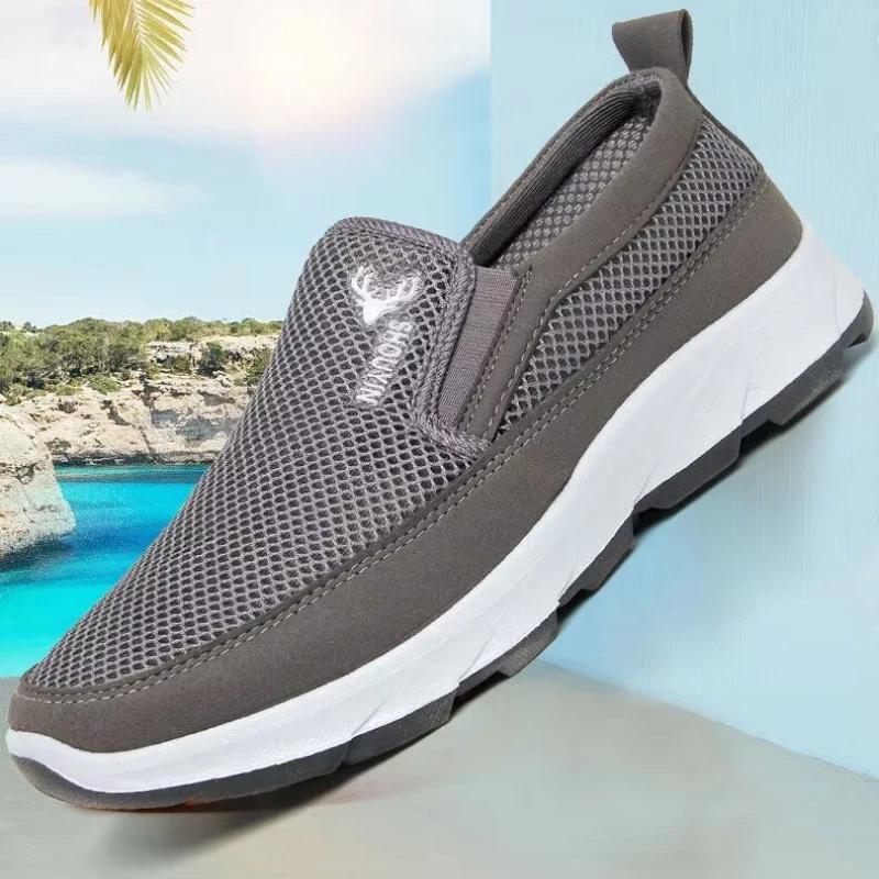 Summer Men Shoes Fashion Mesh Lightweight Breathable Sneakers Men Soft Sole Anti-Slip Casual Shoes for Men Zapatos De Hombre