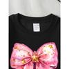 Kids Sweatshirt Crewneck Sweatshirt Pink Bow with Golden Stars Pattern Machine Washable, Spring And Autumn, Sportswear And Casual Wear