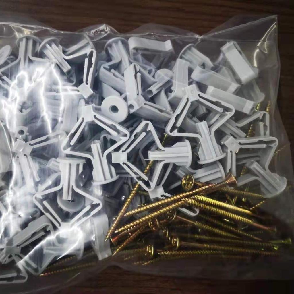 10/50set Plasterboard Expansion Screws Self-Drilling Airplane Plug Pipe Hollow Wall Gypsum Board Drywall Hardware Fixings Kit