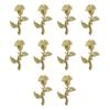 Yousheng 10Pcs Nail Decorations Creative Shape Vibrant Color Rust-proof Stunning Visual Effect Multipurpose Decorative Alloy 3D Rose Flower Nail Art