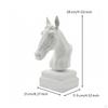 Horse Bust Statue with Pedestal Base Pale EquineHead Sculpture Detailed Stylized Equestrian for