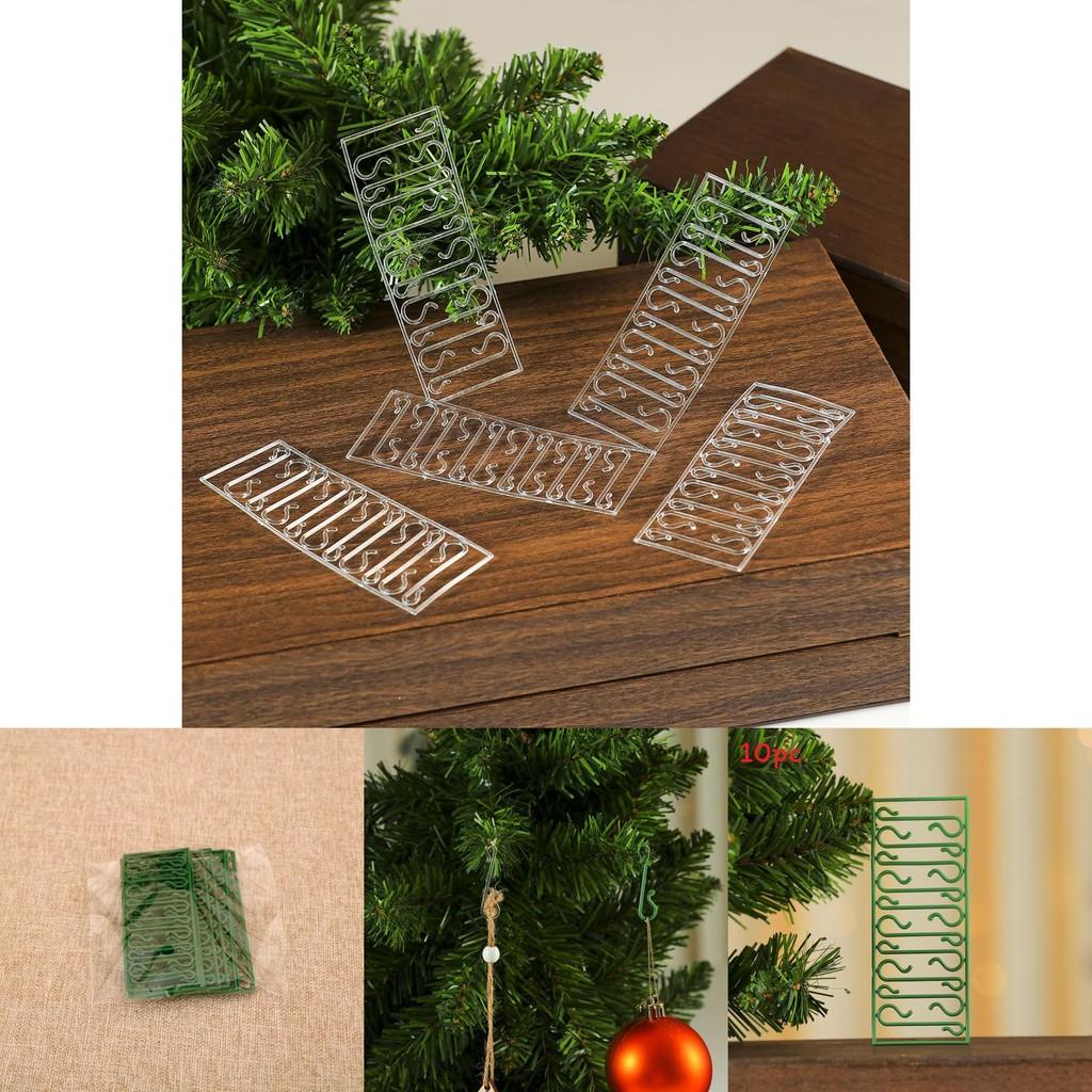 Christmas Tree Ornament Hooks Set Of 10 Plastic Hanging Clips For Holiday Decoration And Gift Use