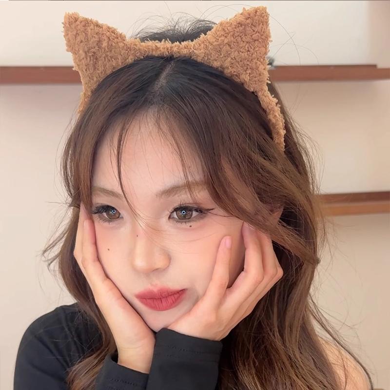 Cute Solid Plush Cat Ears Hairband For Women Girls Sweet Hair Ornament Headband Hair Hoop Head Band Fashion Hair Accessories