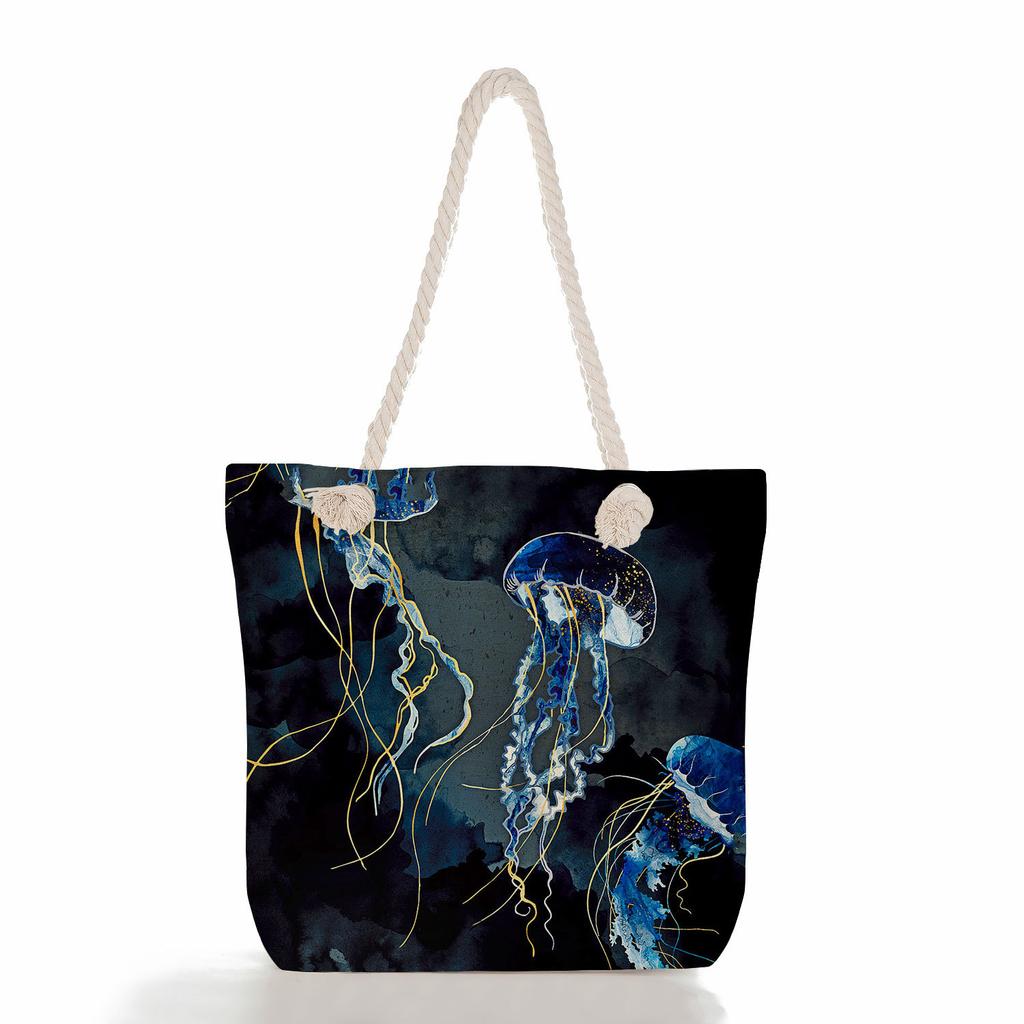 Animal Print Thick Rope Single-shoulder Beach Bag 7238