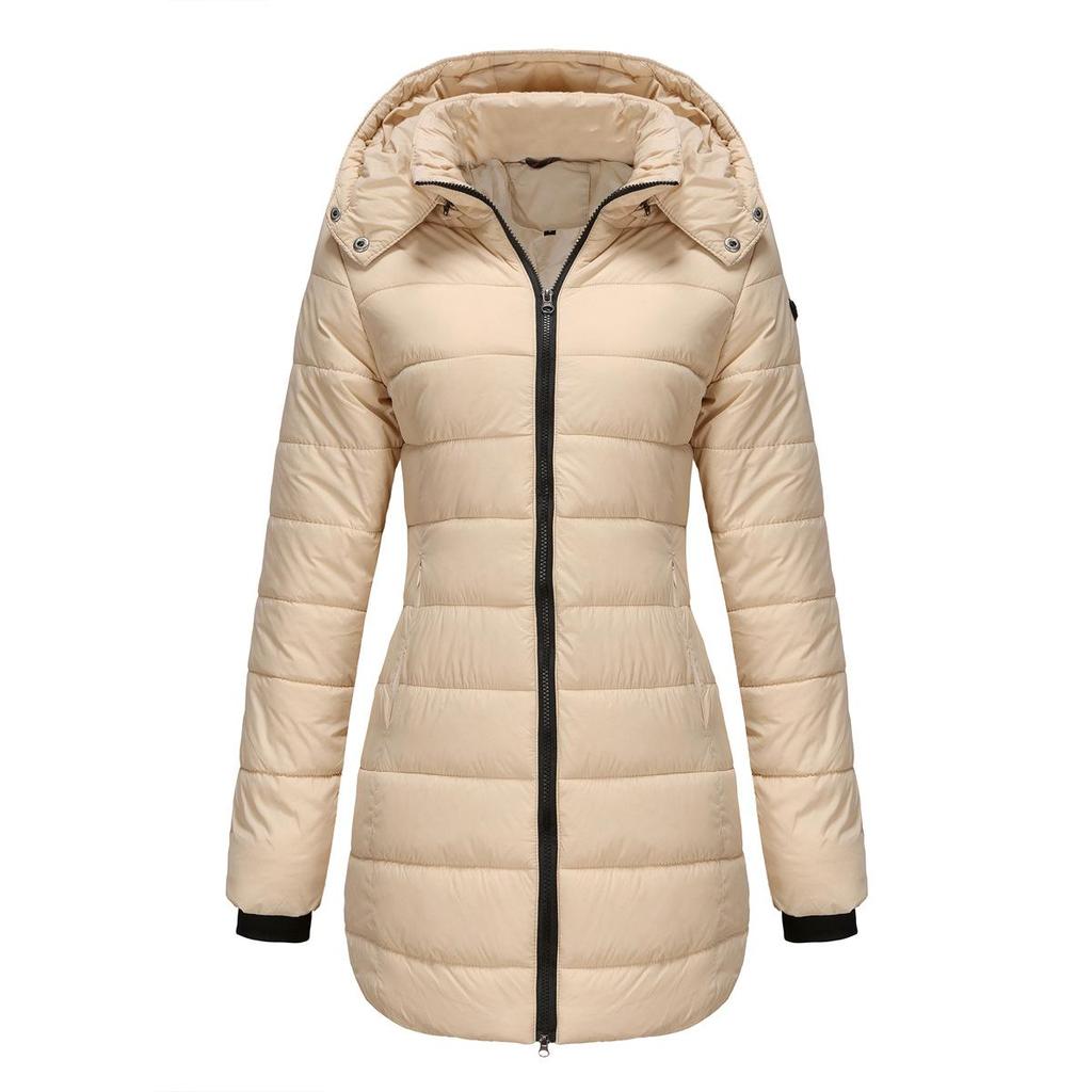 Cappotti invernali da donna Parka spessi Giacche di cotone nere Parka lunghi Cappotti caldi con cappuccio Maxi soprabiti