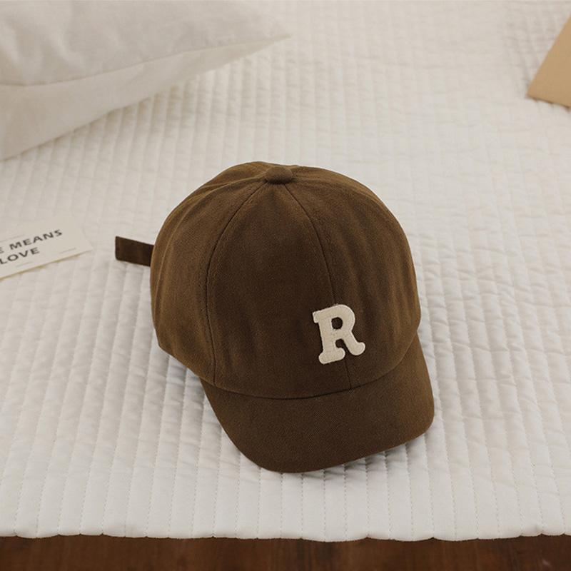 Summer Baby Baseball Cap Letter Embroidery Toddler Peaked Hat Korean Solid Color Short-brim Kids Boy Girl Sun Hats