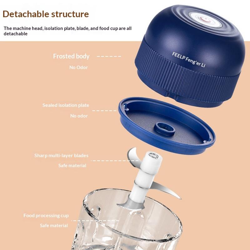 260Ml Electric Mini Garlic Chopper Usb Meat Grinder Ginger Vegetable Crusher With Safety Switch Portable Small Food Processor