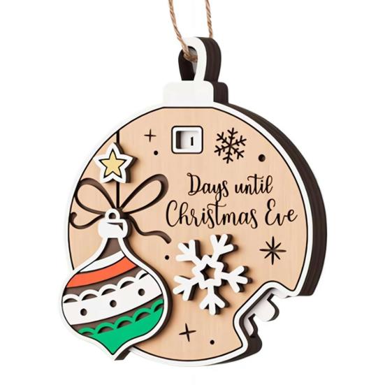 Xmas Countdown Sign Wooden Days Until Christmas Ornament Rustic Hanging Advent Calendar for Mantel Christmas Tree Decoration