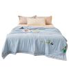 CHANSI Mint Embroidered Soybean Summer Quilt