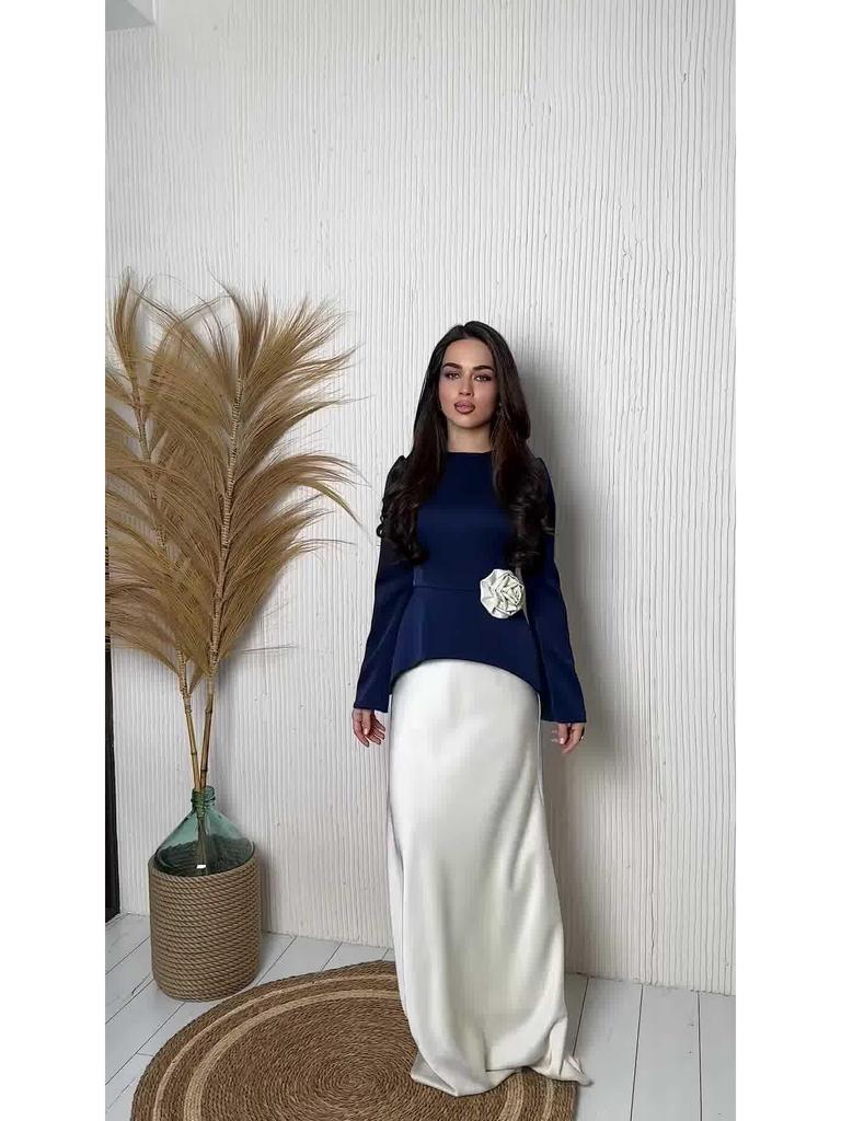 Elegant Women's Silky Long Sleeve Summer Dress 2025