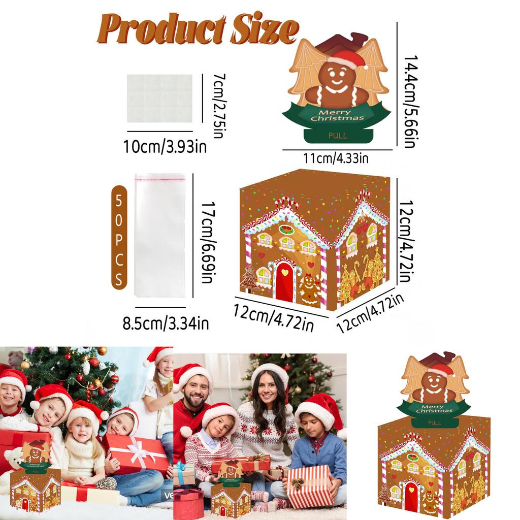 Christmas Gingerbread House Decor Gift Box For Holiday Parties And Festive Atmosphere