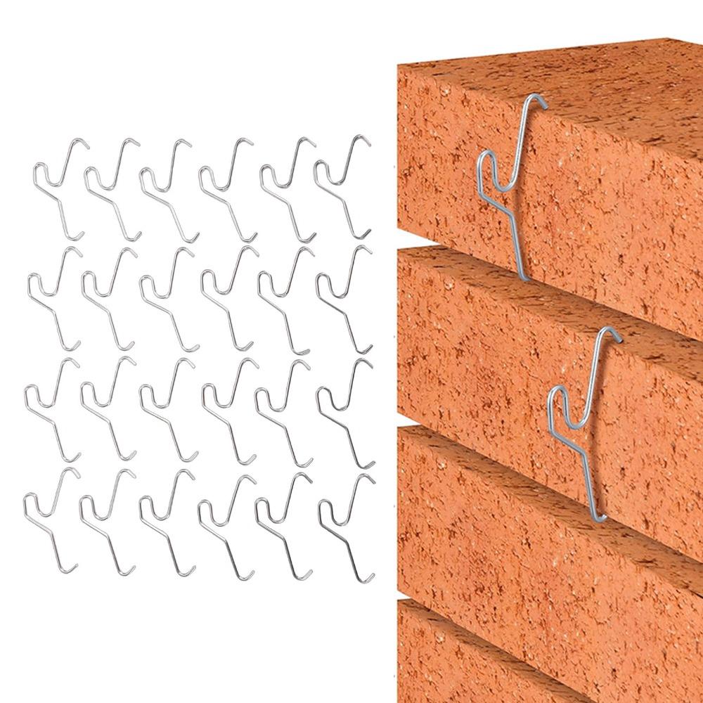 24Pcs Opening 2.08 in Brick Hook Clips Stainless Steel No Drill Brick Hooks for Wall Decorations