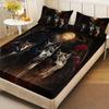 3PCS Ultra-Soft 3D Wolf Rose Bedding Set - Hypoallergenic Fitted Sheet & Pillowcases, Durable Mattress Protector, Fashionable