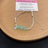 Small fresh Fu brand broken silver bracelet niche jade beaded bracelet design sense versatile girlfriend hand jewelry women