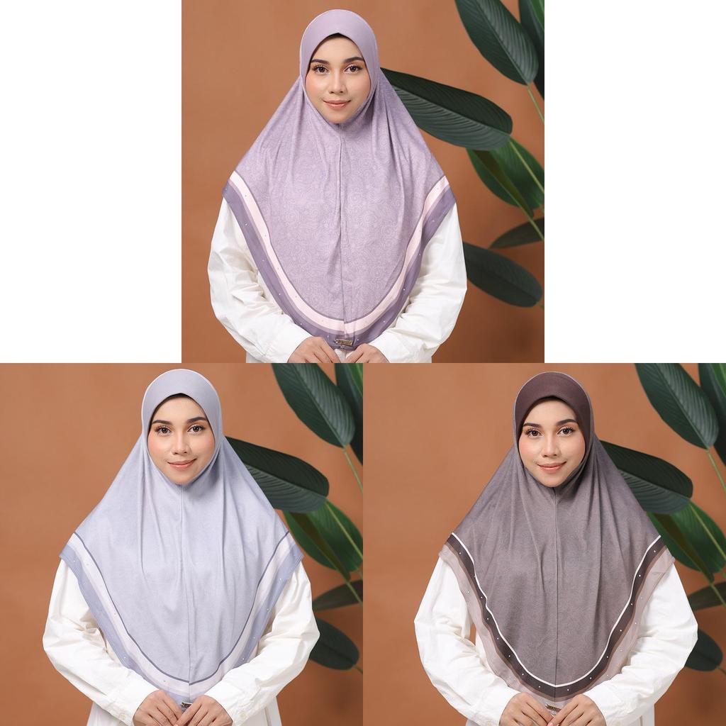 Ethnic Style Ladies Headscarf With Padded Edging And Floral Pattern For Summer Wear