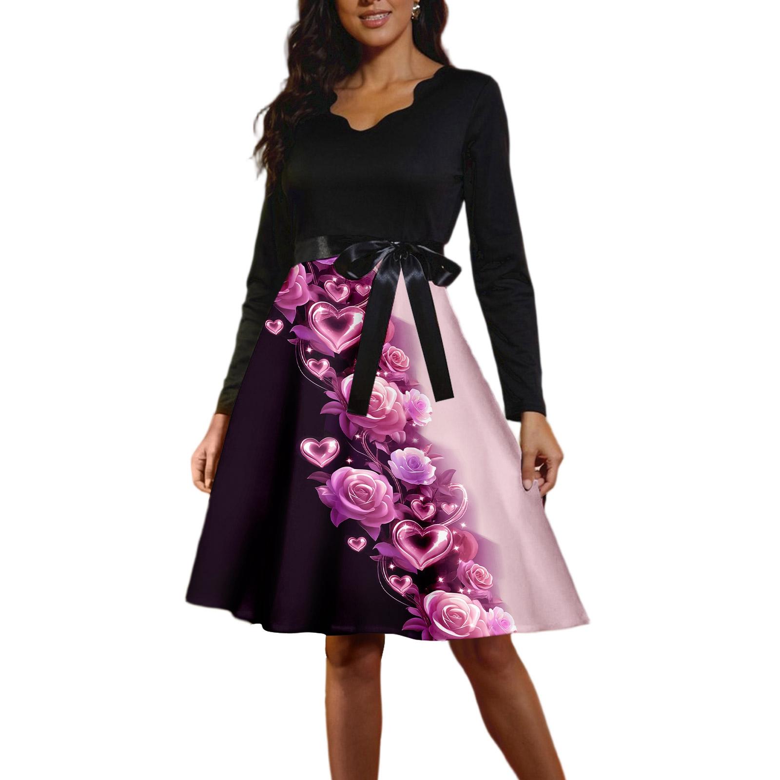 

Women s Casual Fashion Long Sleeve Graphic Printed Vintage Long Dresses XXXXXL