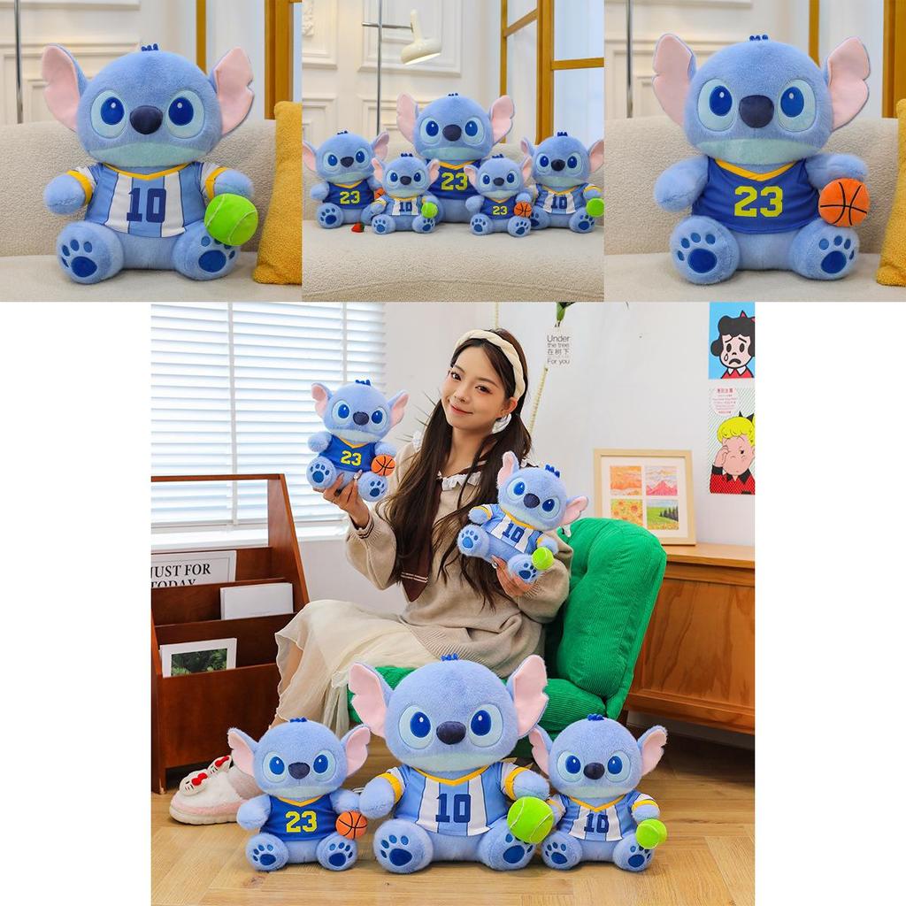 Plush Stitch Bear With Basketball Design For Kids Room Decor And Collectible Gift