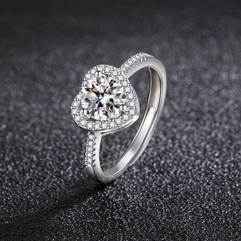 Women's Heart-Shaped Moissanite Ring - 1 Carat Simulated Gem