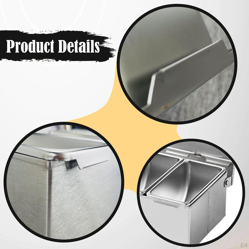 Condiment Server Stainless Steel Kitchen Organizer Tray Seasoning Box Dispenser Spice Container
