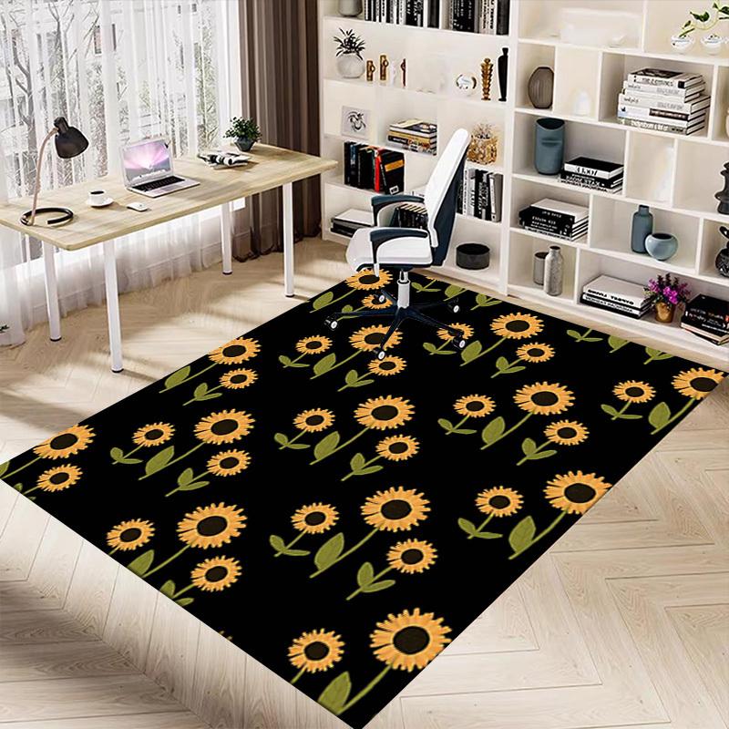 1PC Sunflower Pattern Non-Slip Floor carpet, suitable for Office, bedroomand playrooms. It can also be used as a sofa footrest cover-T77