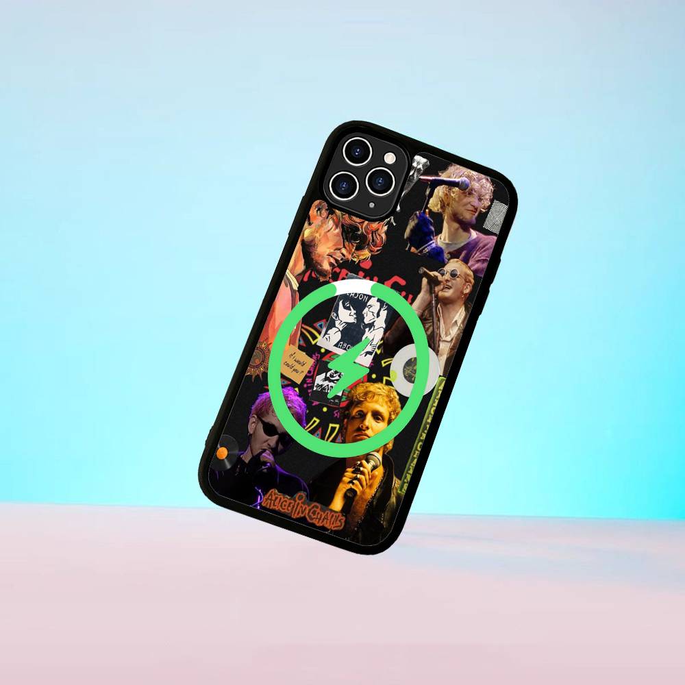 Music A-Alice In C-Chains Magnetic Phone Case For IPhone 16 15 14 13 12 11 17 Pro Max Plus Wireless Charge Cover