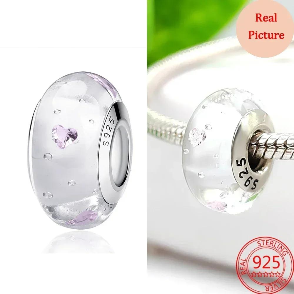 Colorful Murano Glass Beads Glass Ripple Charm Wavy Glass Bead Charms Fit Brand Bracelets Women Copper Jewelry Gift