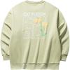 Anta Life Series Comfortable Casual Simple Loose Solid Color Round Neck Pullover Sweatshirt Women Sweatshirt Pistachio-Green 962518717N-3