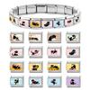 New Creative Design Funny Cats Sunflower Cake Moon Italian Charms Fit 9MM Stainless Steel Women Men Bracelet DIY Jewelry Gifts