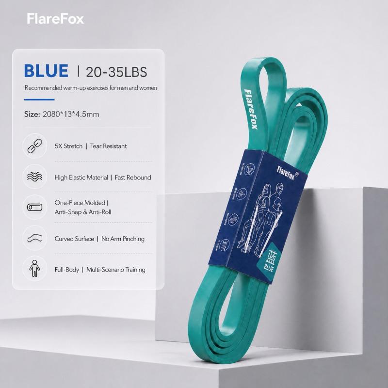 FlareFox Multiple Resistance Bands Set Pull-up Assist Straps Strength Agility Training Handy Gym Equipment for Home CrossFit 3