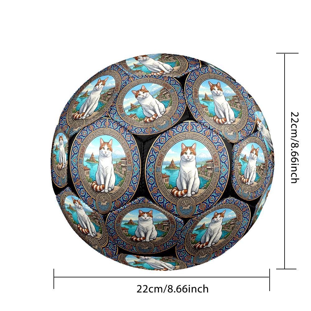 Cultural Heritage Cat Round Football Size 5 Adult Ball Suitable for Training Matches and Outdoor Team.
