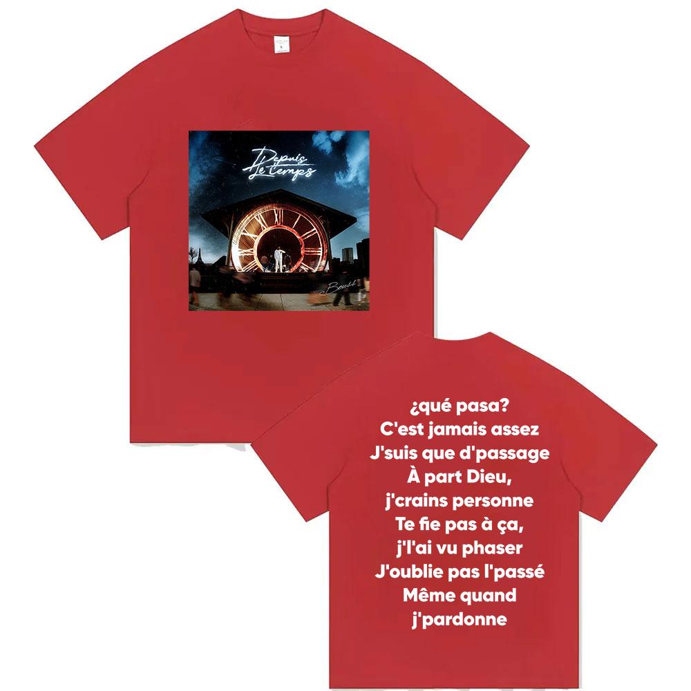 Rapper BOUSS ET SI JECHOUE Album 2025 Graphic T Shirts Mens Hip Hop Pop Music Fashion Short Sleeve Cotton TShirt Streetwear