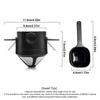 Pour Over Coffee Dripper with Spoon, Reusable Stainless Steel Pour Over Coffee Filters, Easy to Clean Camping Coffee Filter