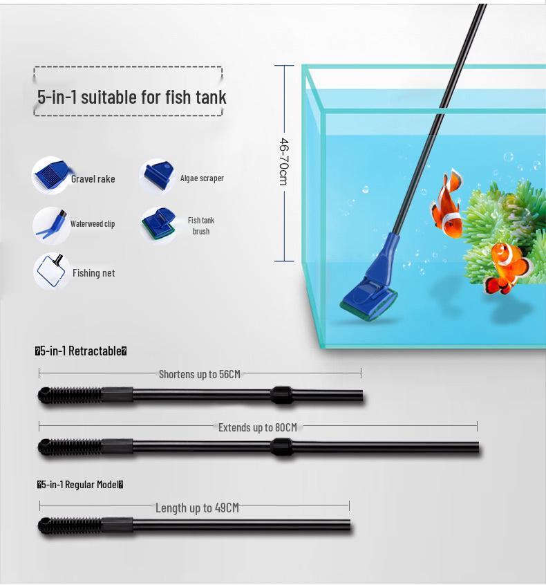 LONDA Aquarium Cleaning Set: Algae Remover, Scraper, and Fish Net Supplies
